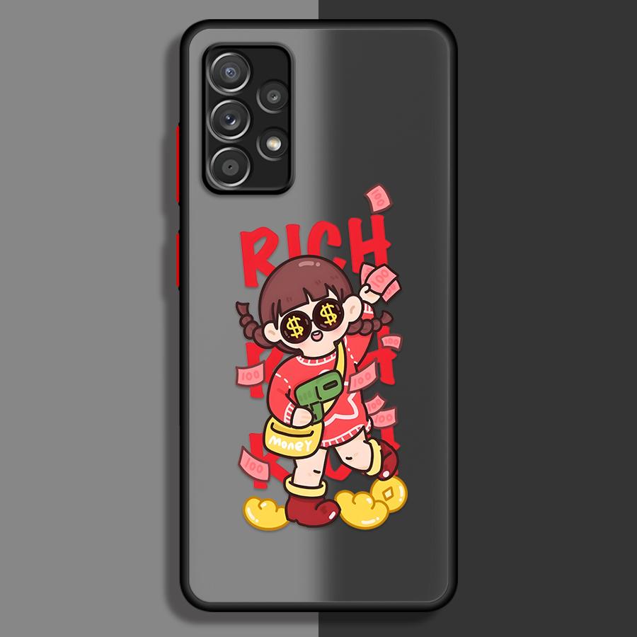 Phone Cover Case for Samsung Galaxy A35 A52S A72 A73 A33 A53 A14 A23 A16 A15 A17 A52 A34 A36 A56 A55 A54 Cartoon Cute Character