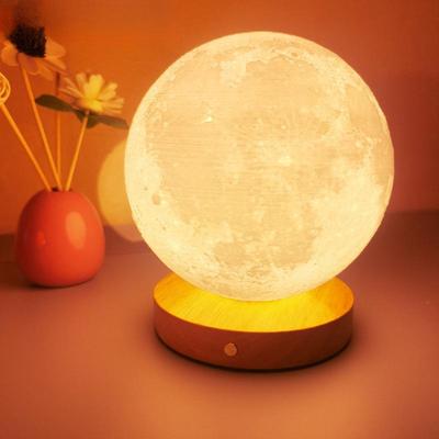 Rotating Moon Night Light: Creative Charging Table Lamp for Bedroom Atmosphere