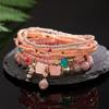 European American Fashion Bohemian Layered Beaded Bracelets Elastic Ethnic Bracelets for Women Female Bangle Bracelet