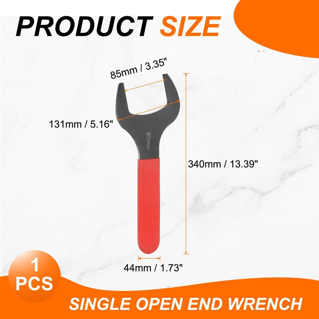Uxcell Single 15 Degree Offset Small Flat Head Blackening Wrench with Red for Auto Repair and Furniture Assembly Open-End Wrench, 85mm, Metric, Angle,
