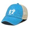 White 67 Printed Baseball Cap Adjustable Vintage Unisex Comfortable Curved Brim Cap For Women Outdoor Travel Camping