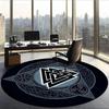 Valknut (1) Round Office Rug Decorative Floor Rug for Office Bedroom Living Room and Home Space