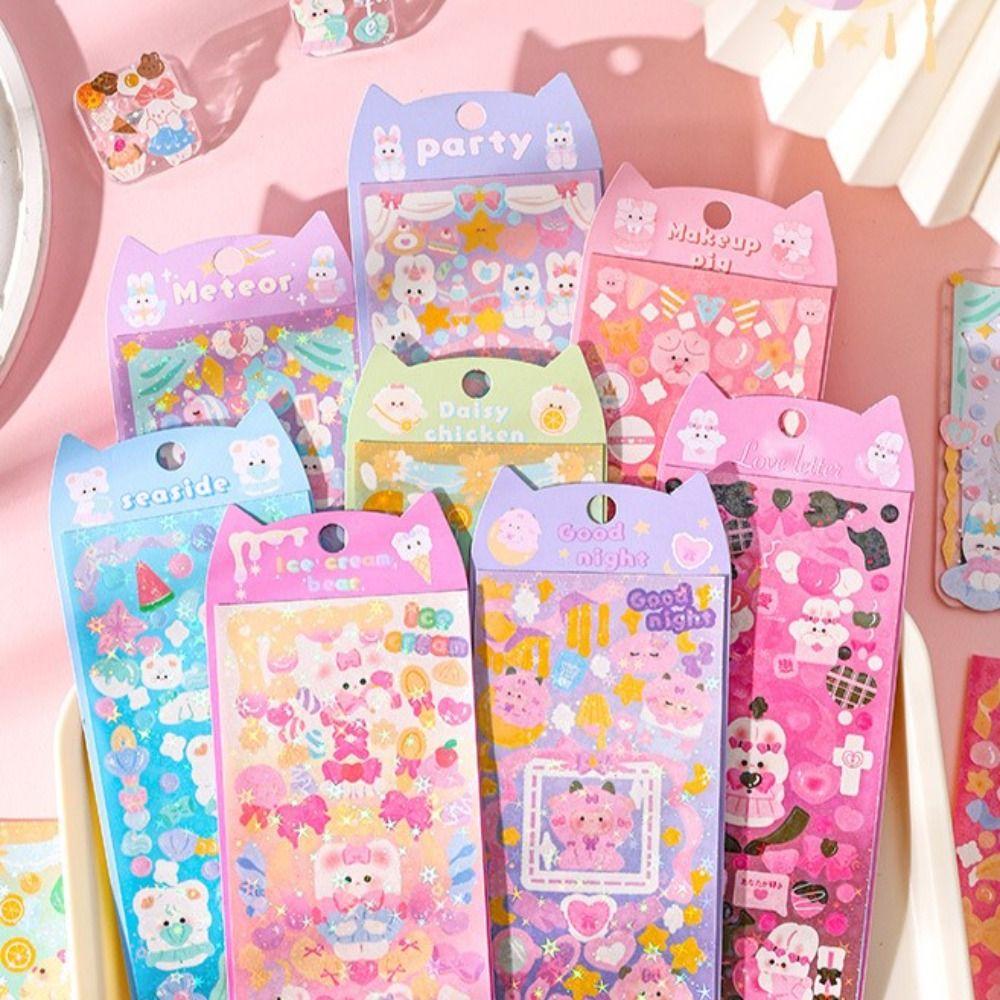 

ПВХ Животные Гука Наклейки Gooka Kawaii Кролик Наклейки Медведь Скрапбукинг
