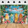 Fundal Plajă Vară Hawaiiană Flori de Coastă Tropicale Aloha Ocean Mare Placă de Surf Petrecere de Vacanță Decor Decoratiuni Aniversare