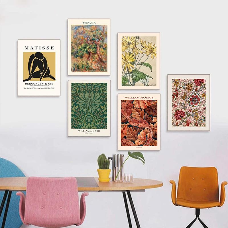 Abstract Matisse Modern Wall Art Flower Market Colour Canvas Painting Flower Grass Wooden Prints Kitchen Living Room Decoration