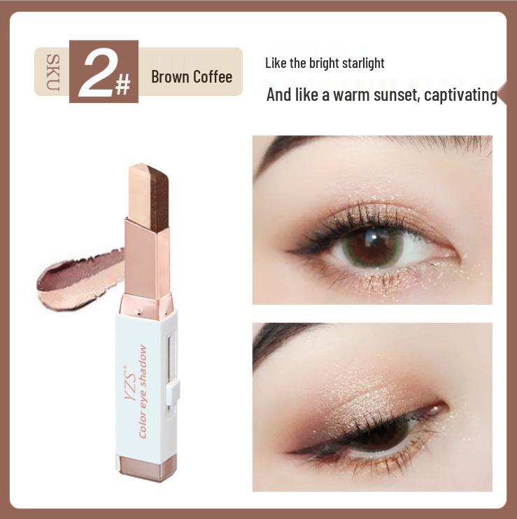 YZS Samt Farbverlauf Dual-Color Lidschattenstift - Einfaches Nude-Make-up mit magischem Farbverlauf und Ein-Touch-Anwendung.