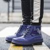 Fashion New Style Rain Boots Thickened Waterproof Non-Slip Belt Heel Integrated Water Shoes Fashion Short Tube Rubber Shoes Size 39-44