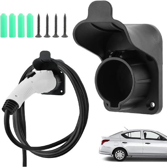 JIANWEI EV Charger Holder Wall Mount Compatible for SAE J1772, Electric Car Charging Plug Cable Hanger Cord Organizer, Electric Vehicle Charger
