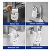 Silicone Drain Basket White Cartoon Cat Hanging Basket Storage Bag Soft Snap Fastener Faucet Holder for Bathroom Kitchen