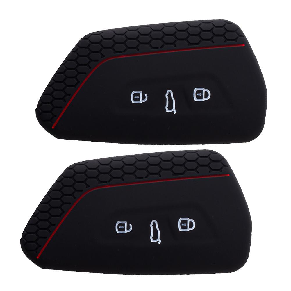 Black Soft Silicone Key Cover Set for Golf 8 For Skoda Enyaq IV 2 Pieces