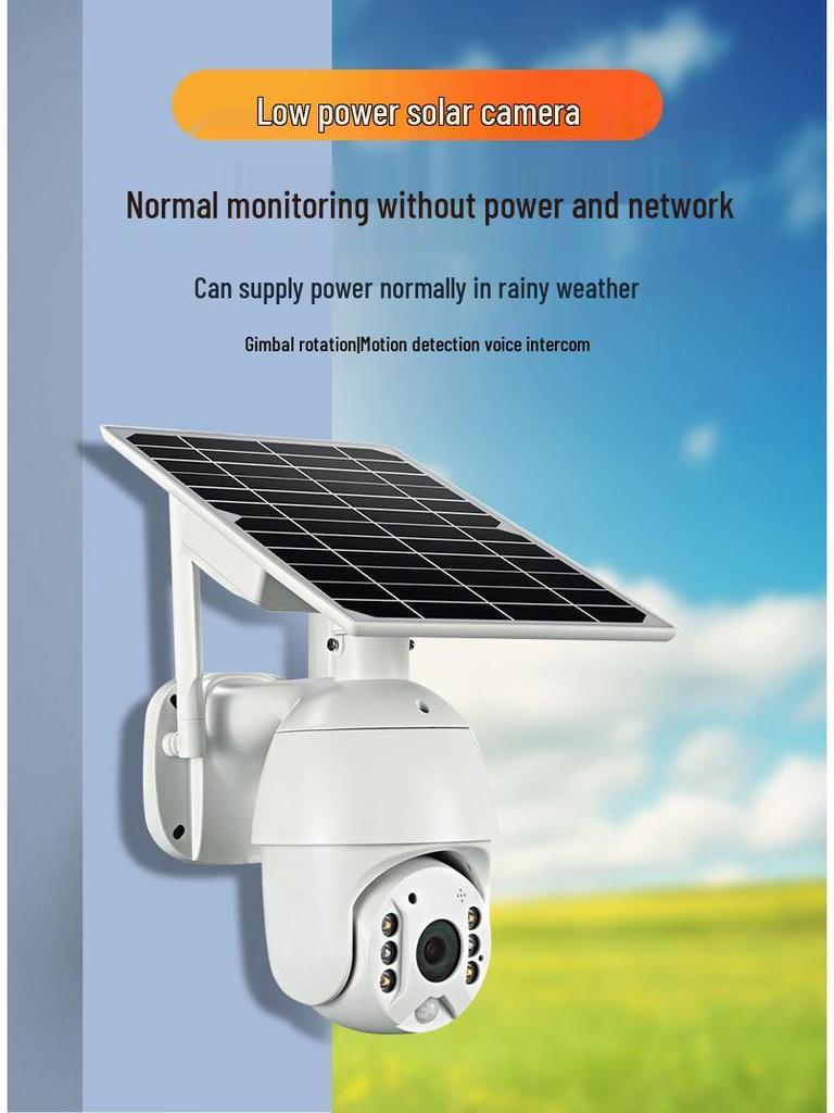 360° PTZ Outdoor Solar Surveillance Camera with Night Vision and Mobile Remote Access