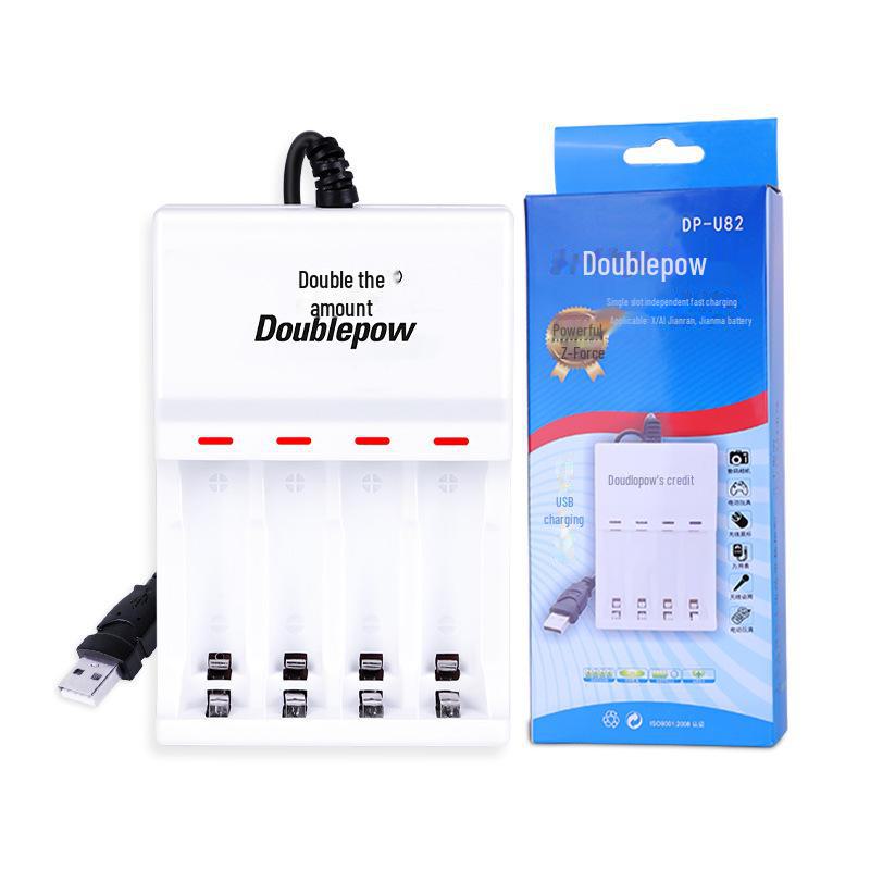 2-Slot USB Charger for 461.2V Rechargeable Lithium Battery, 5V Input