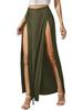 Elegant Women's Irregular Evening Gown - Solid Color Long Dress