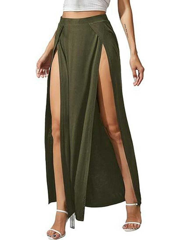 Elegant Women's Irregular Evening Gown - Solid Color Long Dress