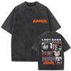 Lady Gaga The Mayhem Ball Tour Maglietta Grafica Unisex Donna Alta Qualità Lavaggio Vintage Oversize T-shirt Cosplay Streetwear