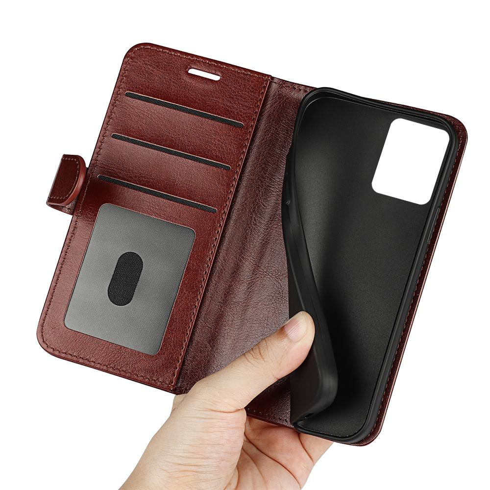 For Motorola Moto E13 4G Cell Phone Cover Crazy Horse Texture Leather Wallet Flip Stand Phone Case