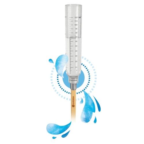GARDENA Rain Gauge, Garden Decoration, ClickUp!, Transparent, 28.9cm Tall X 8cm Diameter, 11340-20