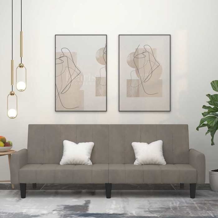 VidaXL Canapé-lit à 2 places gris clair velours 375774