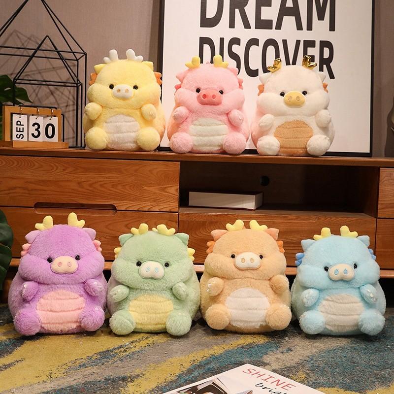 Pig Plush Macaron Toy Animal Stuffed Doll Bedroom Decoration Kids Gift 30cm