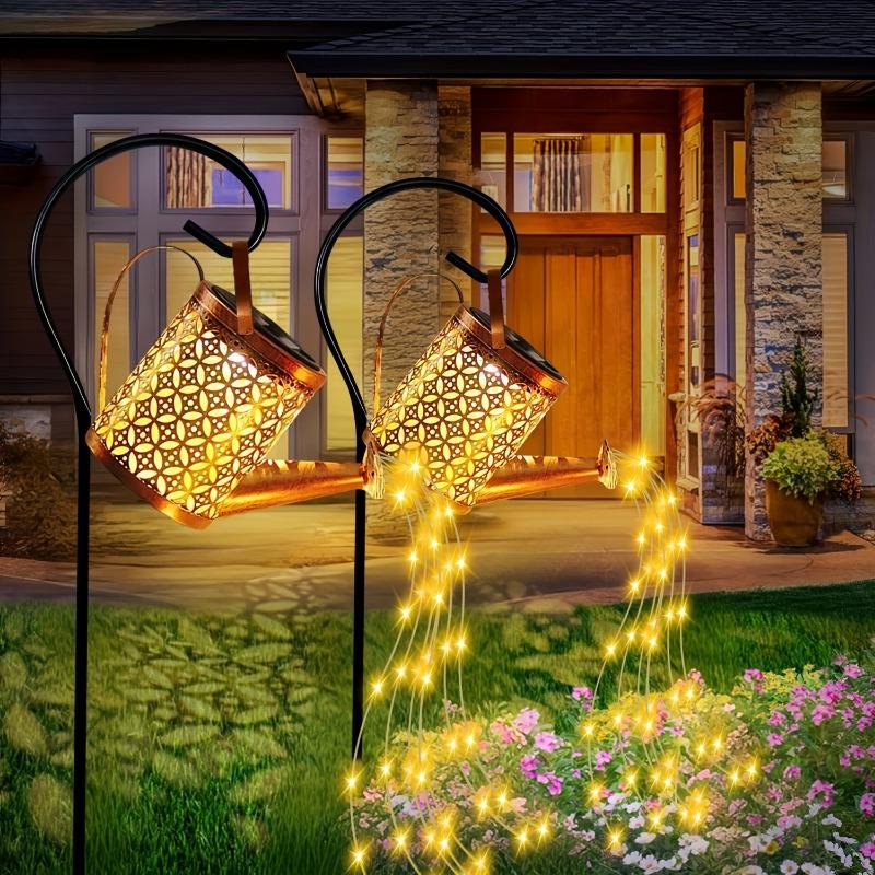 LED Solar Watering Can Lights Outdoor Solar Lantern String Waterproof Garden Lights for Patio Yard Pathway Plant Decoration