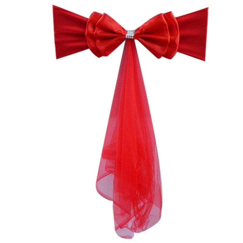 652F Satins Chair Cover Chair Sashes for Wedding Ceremony Dining Hall Party Outdoor Decoration Easy to Install
