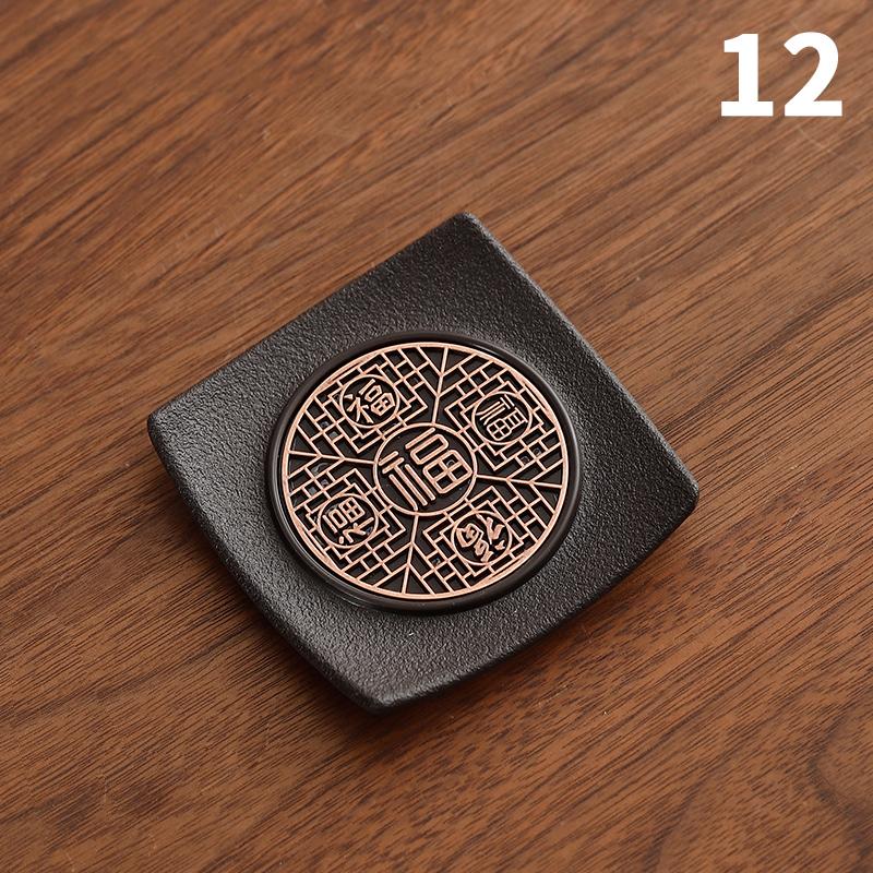 Enamel Chinese Style Coaster Square Non-slip Heat Insulation Tea Cup Mat Tea Ceremony Kung Fu Tea Pads Tea Set Accessories