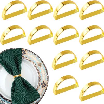 12Pcs Gold Metal Elegant Napkin Rings Set Table Setting Accessories for Wedding Christmas Valentine Easter Party Dinner Decor