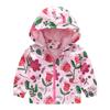 Toddler Kids Cartoon Print Hooded Jacket Boys Girls Lightweight Windproof Zip Up Casual Outerwear Coat