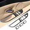 For BMW 5 Series E60 2008-2010 Car Door Armrest Panel Cover Trim Carbon Fiber