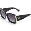 Chanel Quadratische Sonnenbrille Mit Logo-Muster Unisex-Sonnenbrille Schwarz Gold CH5435-C622/S6