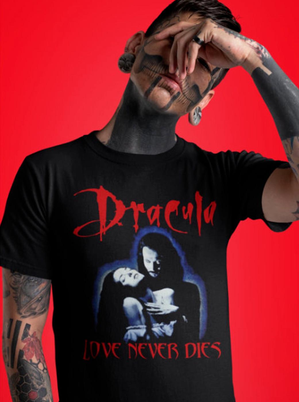 Dracula Bram Stoker Love Never Dies Vampire Horror Movie T-shirt Unisex Shirt XXL