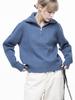 Chaenseseunoi Soft Cable Half Zip-Up Knit - Blue /W243Tp01Bl