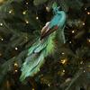 Long Tail Artificial Peafowl Ornaments Glimmering Feather Peacock Bird Figurine  Holiday Display