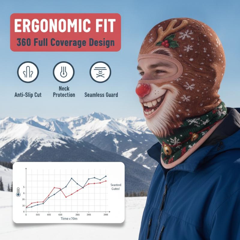 3D Face Printed Old Man Full Coverage Breathable Eye Hole Winter Mask Cover Stretch White Mustache Novelty Headwear