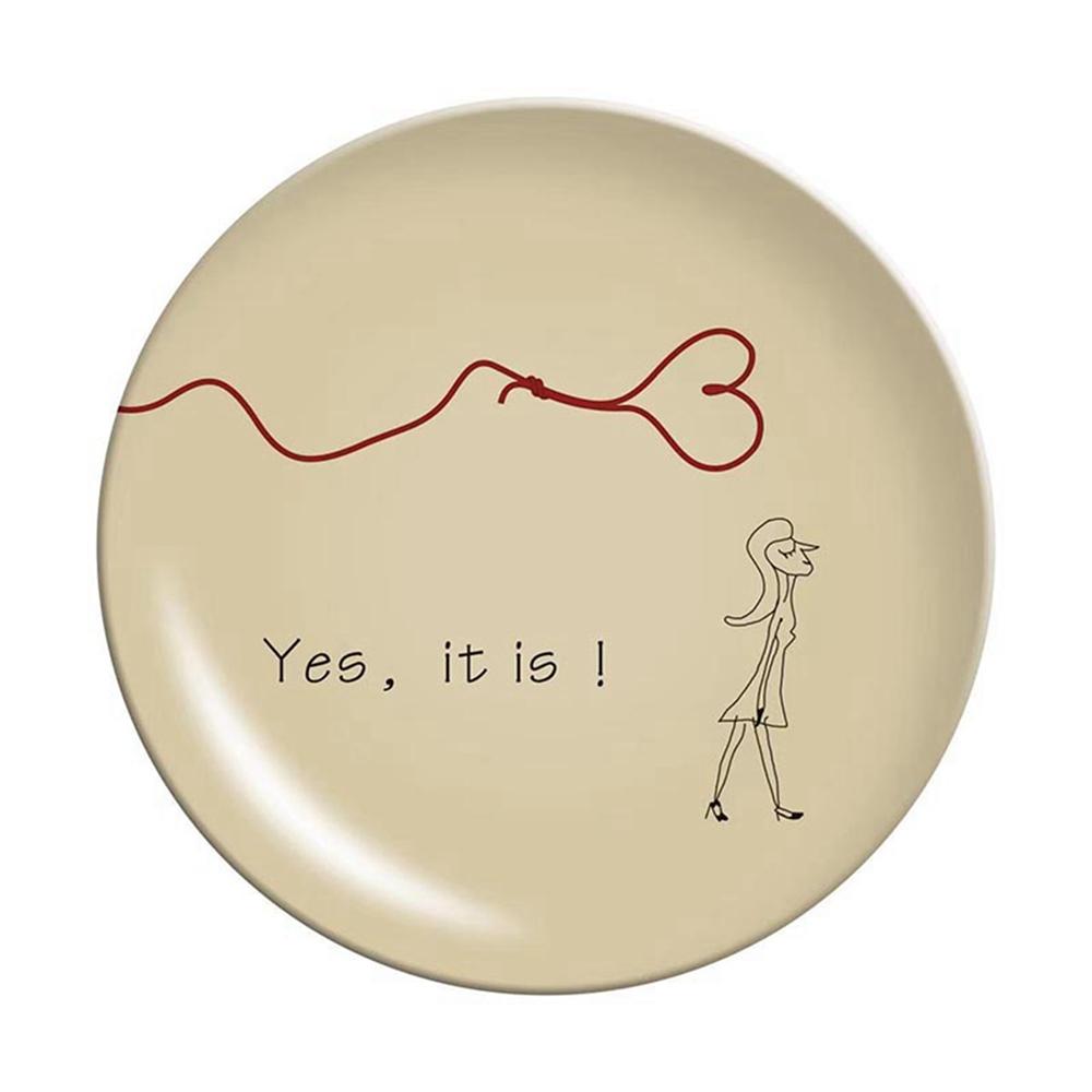 Natural Bamboo Fiber Plates Dinnerware Modern Creative Pattern Reusable Unbreakable Plates