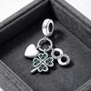 New 925 Silver Four Leaf Clover Lucky Symbol Charms Pendants For Women Fit Bracelet DIY Birthday Jewelry Gifts