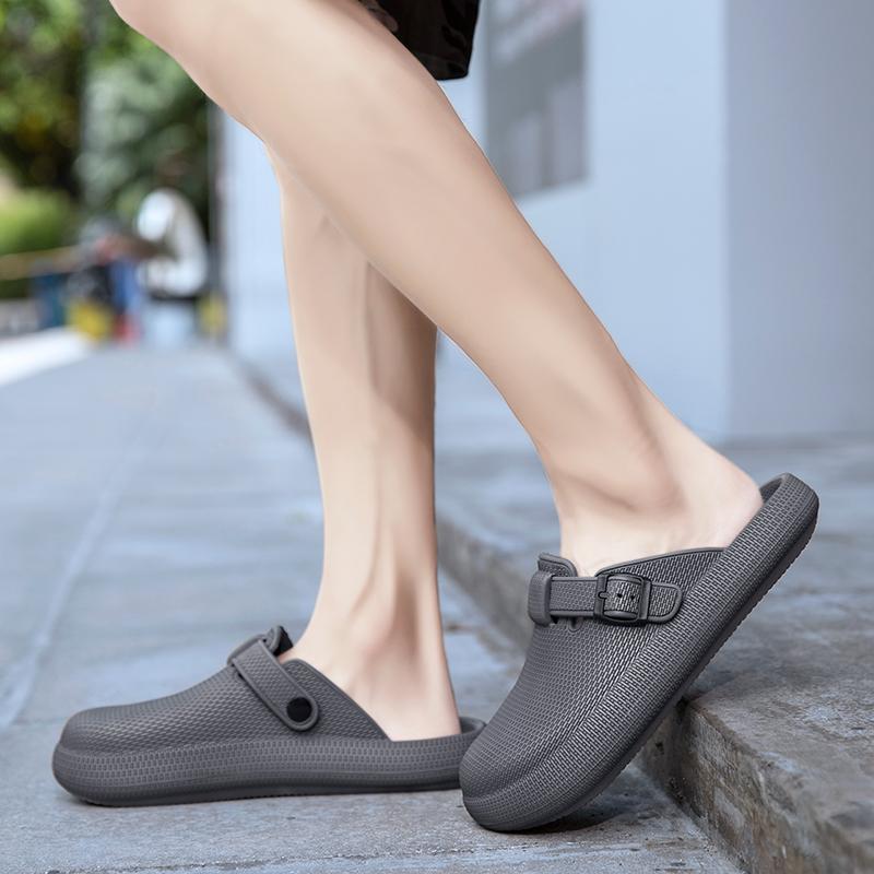 Men's Toe-Cap Anti-Skid EVA Kitchen Slides Lightweight Breathable Work Shoes Indoor Outdoor Summer Comfort Sandals for Men