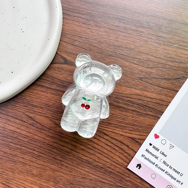 Little Cherry Laser Bear Mobile Phone Airbag Bracket Paste Retractable Creative Desktop Watching Drama Lazy Grip Bracket