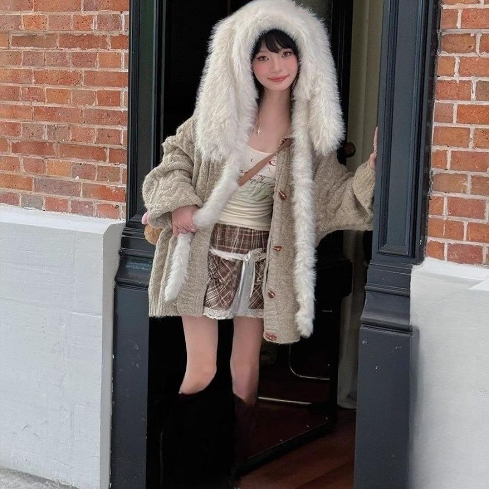 Temperament Słodki Pluszowy Uroczy Zimowy Pogrubiony Ochrona Uszu Zimne Uszy Ciepły Zintegrowany Szalik Kapelusz