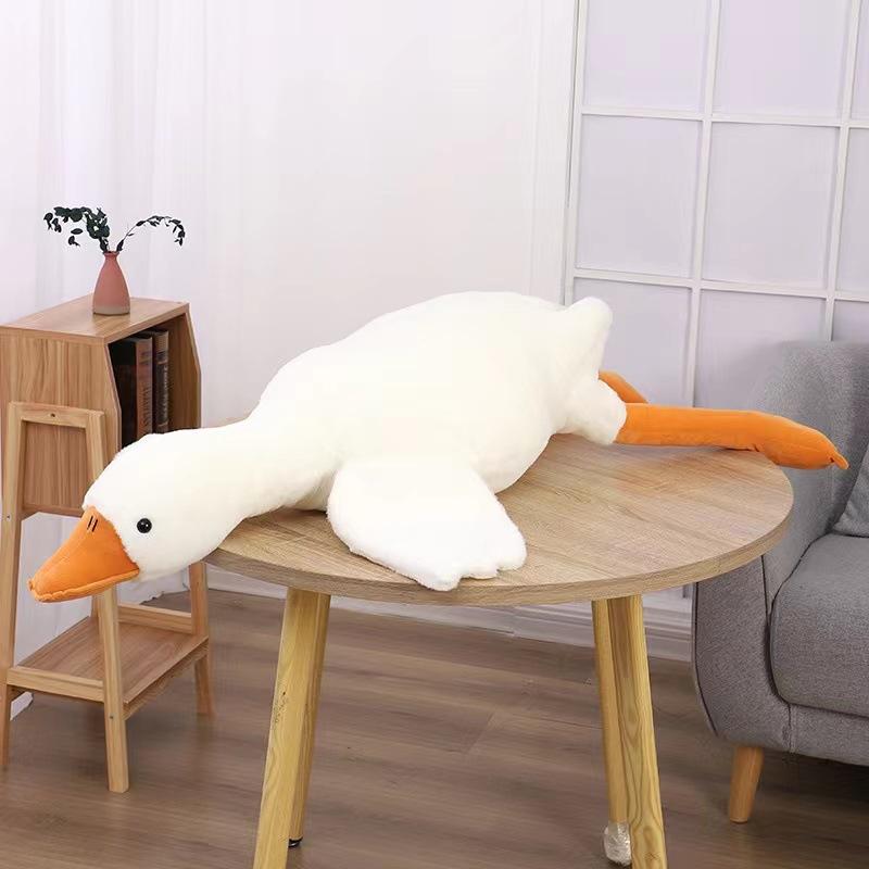 New big white goose plush toy throw pillow goose doll large doll birthday gift gift bed sleeping doll