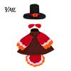 Festive Outdoor Goose Clothing 1 Set Turkey Outfit, Thanksgiving Porch Costume, Outfit with Top Holiday Statue Clothes Hat And Wings for 23