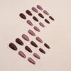 European And American Style Solid Color Cherries Red Flash Manicure White Spice Girl Glitter Powder Fake Nails Wear Nail Pads 24