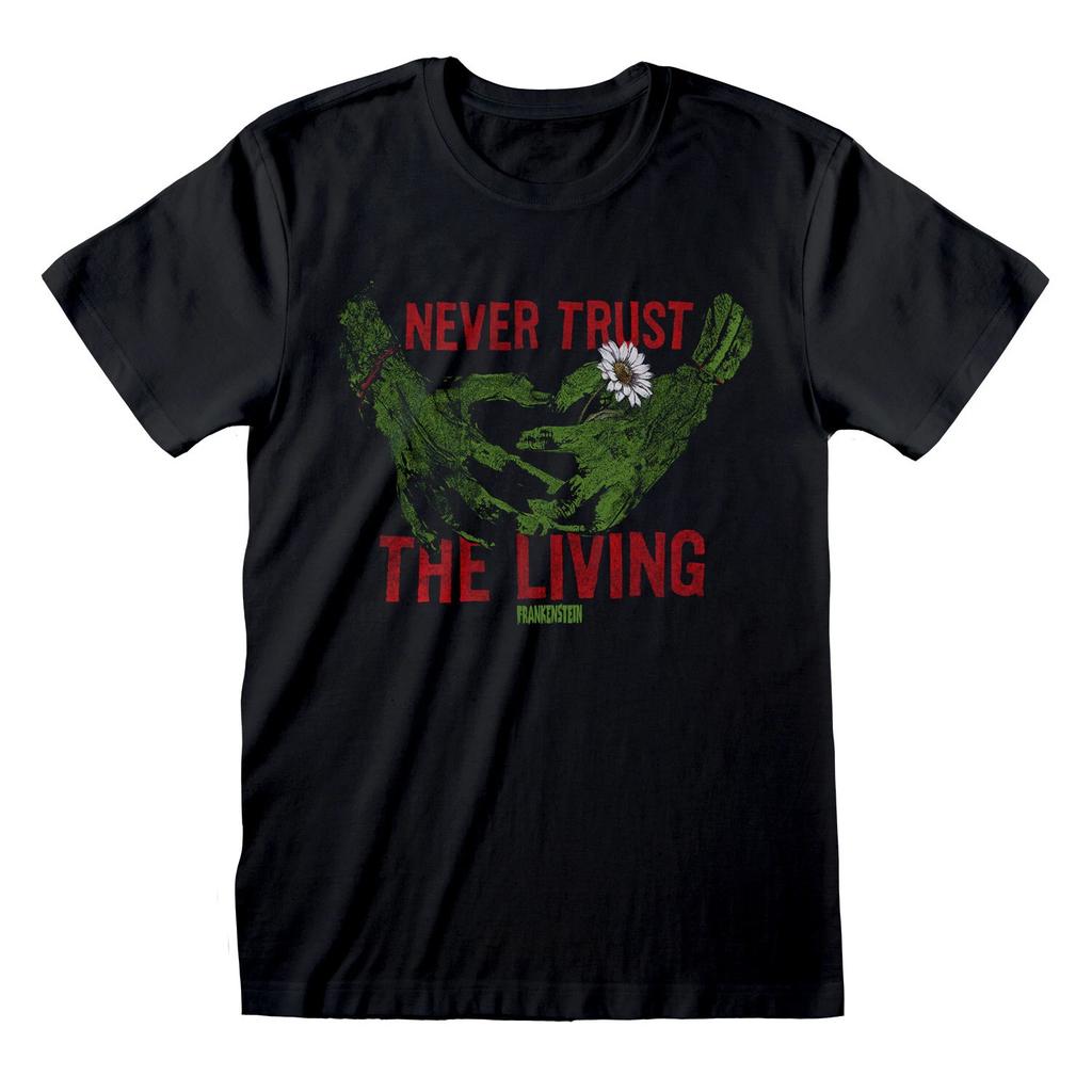 Never Trust The Living Universal Monsters Official Merch 100% Cotton T-shirt Mens Tees Top M/L/XL/2XL New