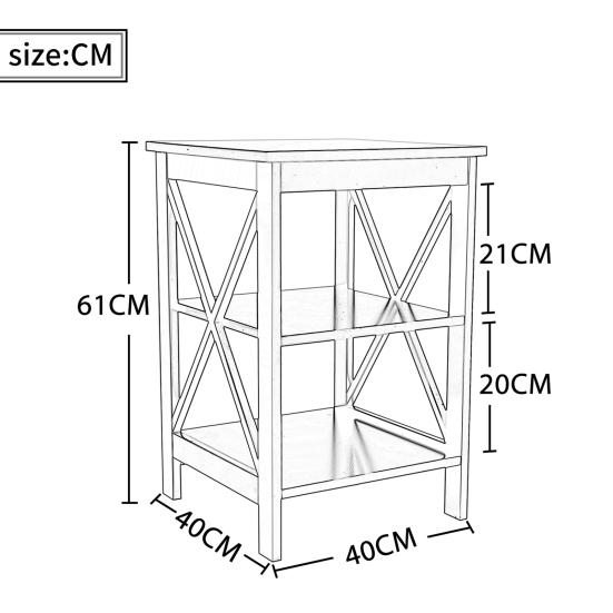 3 Layers Bedside Table Cabinet Storage Rack Shelf Living Room/Bedroom Furniture