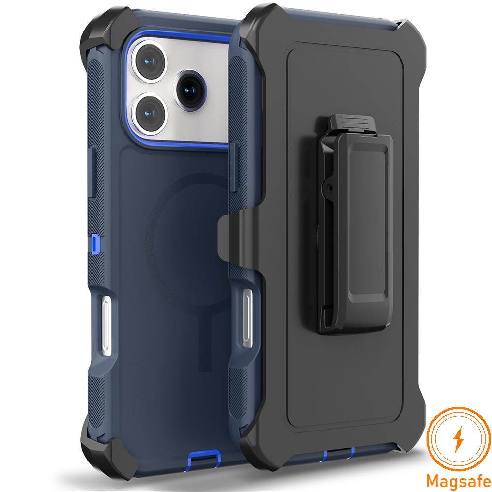 Étui de téléphone magnétique Armor OTT Defender Box pour iPhone 17 Pro Max Air 16 15 14 13 12 Pour Magsafe Robuste Résistant aux chocs Avec clip Housse