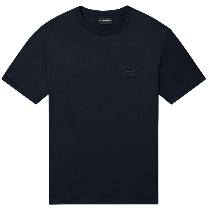 Emporio Armani Ss26 Stretch Plain Lystra Blend Knit Crew Neck T-Shirt Men Tops EM004585-AF10017-UB118 XS