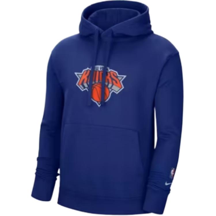 Nike X NBA New York Knicks Basketball Pattern Hoodie Men Hoodies Blue DB1843-495