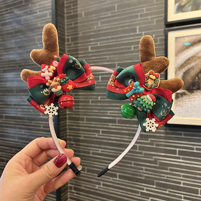 Serre-tête bois de renne de Noël Pince à cheveux pour filles - Accessoires d'habillage de vacances