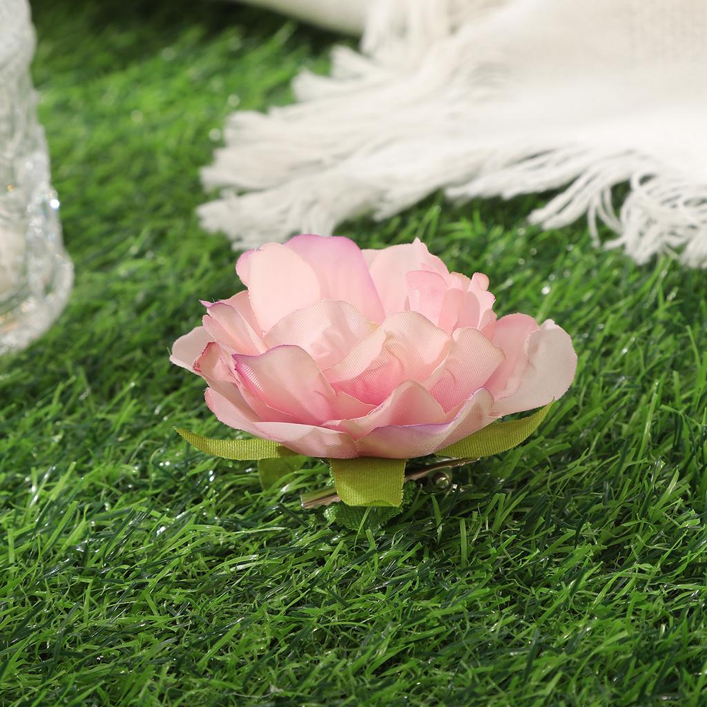 AWAYTR Fresh Pink Rosebud Flower Duckbill Hairpin Hair Clips Valentine Headwear Girl Hair Accessories Festival Gift