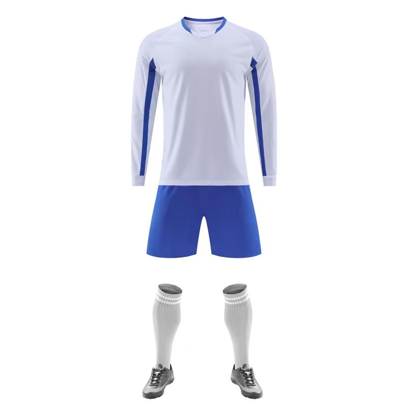 One cross-border adult children s football training suit, long-sleeved football suit, football suit set, sweat-absorbing and breathable men S